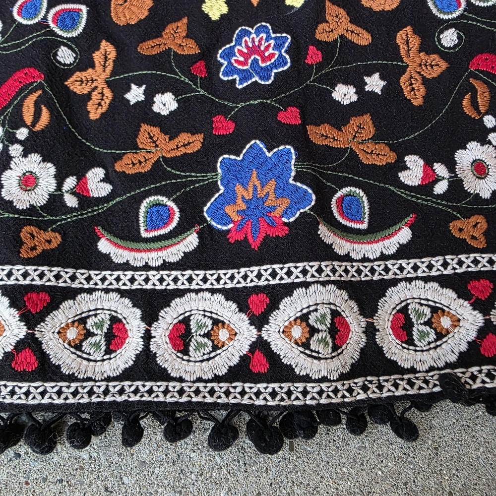 Umgee S Bohemian Hippie Festival Artsy Woodland Embroidered Mini Skirt - Picture 8 of 13